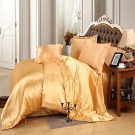 Solid 4 Piece Duvet Cover Sets