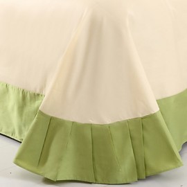 Two-Tone Bedsheet Pillowcases Duvet Cover(Canary+Green)