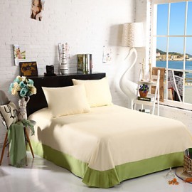 Two-Tone Bedsheet Pillowcases Duvet Cover(Canary+Green)