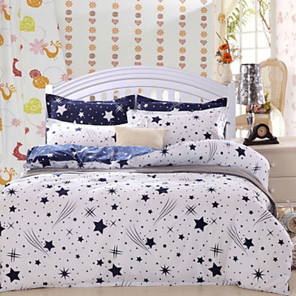 Meteor Bedsheet Pillowcases Duvet Cover(White)