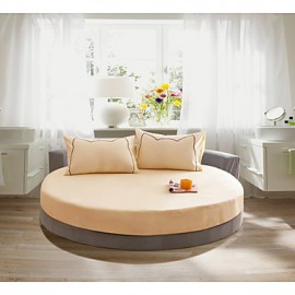 Round Bedsheet Diameter 2m or 2.2meter +2Pcs Pillowcases 100 Cotton Mattress Cover/Case