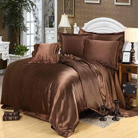 Solid 4 Piece Duvet Cover Sets