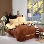 Two-Tone Bedsheet Pillowcases Duvet Cover(Canary+Coffee)