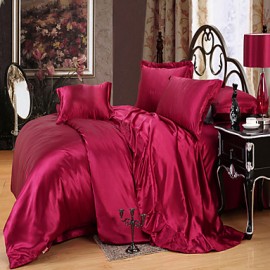 Solid 4 Piece Duvet Cover Sets