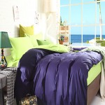 Two-Tone Bedsheet Pillowcases Duvet Cover(Blue+Green)