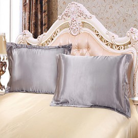 Solid Faux Silk 4 Piece Duvet Cover Sets