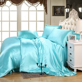 Solid 4 Piece Duvet Cover Sets