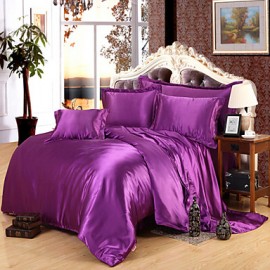 Solid 4 Piece Duvet Cover Sets