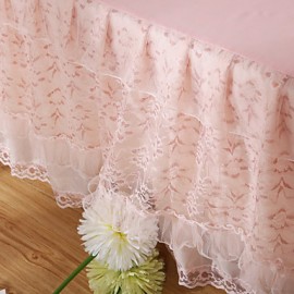 Princess Lace Bedspread Bed Skirt Mattress Dust Protection Cover Bedding Set