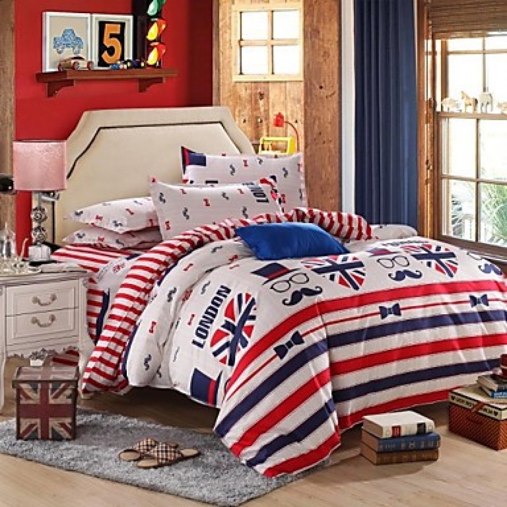 London Bedding Set of 4pcs Queen/Twin Set Boy First Choice