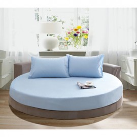 Round Bedsheet Diameter 2m or 2.2meter +2Pcs Pillowcases 100 Cotton Mattress Cover/Case