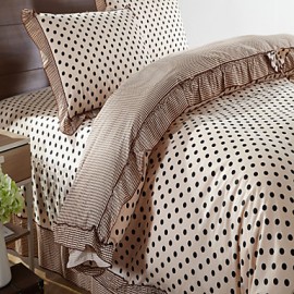 Fashion Life,High-end Full Cotton Reactive Printing Stripe Contemporary Bedding Set 4PC, FULL/Queen Size