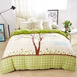 Bedding Sets 4pcs Queen Size Girls Love Trees Green Bed