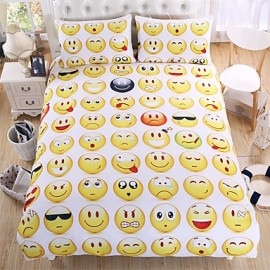 Hot Sale Emoji Bedding Set Interesting and Fashion Duvet Cover for Young People New Year Bed Sheets 3Pcs Twin Full Queen