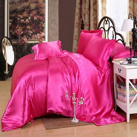 Solid 4 Piece Duvet Cover Sets