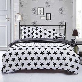 Factory Direct Starry Bedlinen White And Black Printed Comforters Plain Cotton Bedding Set Twin Queen King Wholesale