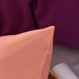 Two-Tone Bedsheet Pillowcases Duvet Cover(Purple+Pink)