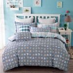 100% Cotton Twill Plaid 3 Pcs Sheet Set for Twin Size Bed or Queen Size Bed